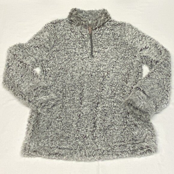 Weatherproof Vintage Quarter Zip Mock Neck Pull Over Sherpa Sweater Marled Grey - Picture 7 of 12